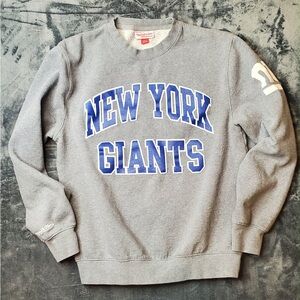 Mitchell & Ness Gray Crewneck with Blue New York Giants Logo